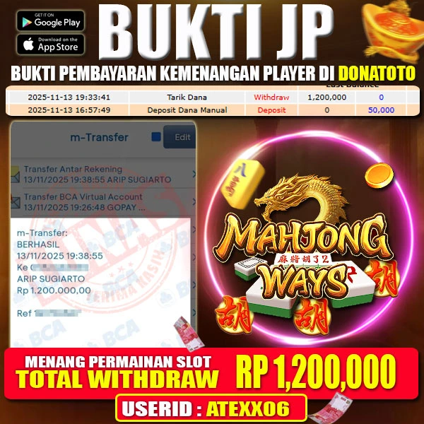 BUKTI MENANG SLOT GAMES MAHJONG WAYS  - 13 NOVEMBER 2025